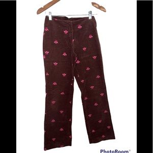 Lilly Pulitzer White Label Pink Bees Cords Pants- Size 0